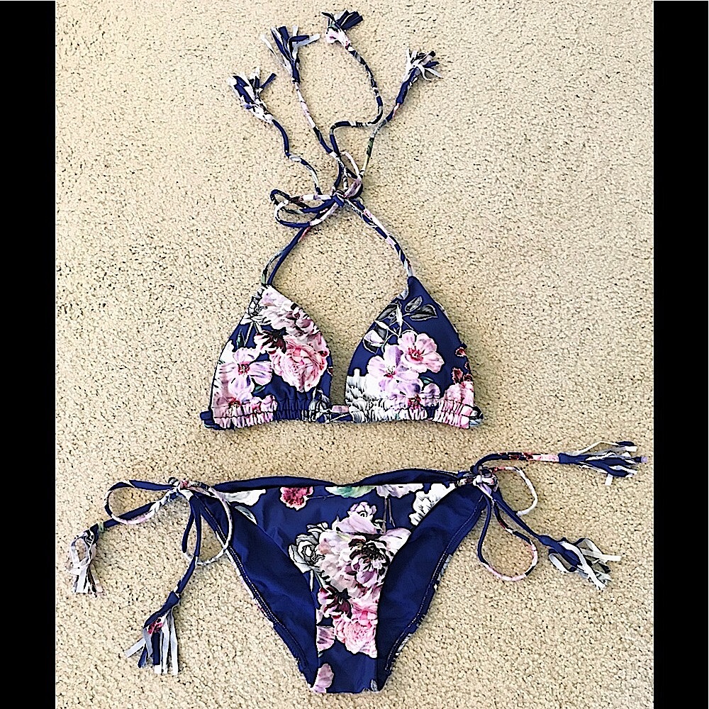 🆕🔥RACHEAL ROY:VERY CUTE-BLUE&FLORAL CHEEKINY 👙SNICH  BOTTOMS TO MAKE BOOTYPOP - Picture 8 of 14